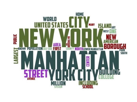 Manhattan Typography Sticker – A Beautiful Wordcloud for Creative Projects