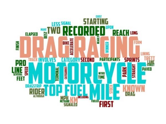 Motorcycle Drag Racing Typography Print