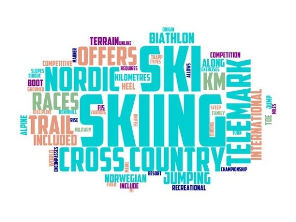 Nordic Skiing Typography Background
